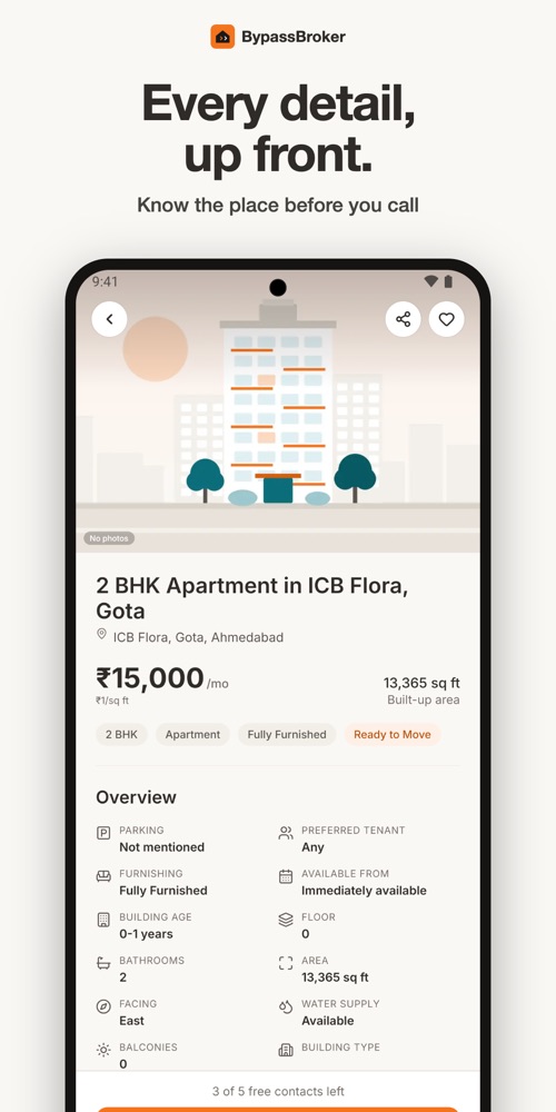 BypassBroker app showing a property's full details